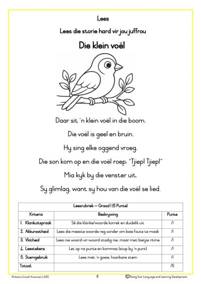 Graad 1 Afrikaans HT Assessering Kwartaal 4 - Image 2